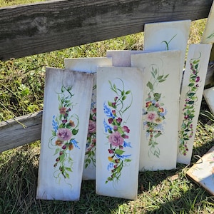 Painting by Hand Roses Wood Roses Sign for Shabby and so Chic Farmhouse Decor, Rustic Floral Wall Art, Vintage Flower Home Accent