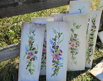 Painting by Hand Roses Wood Roses Sign for Shabby and so Chic Farmhouse Decor, Rustic Floral Wall Art, Vintage Flower Home Accent