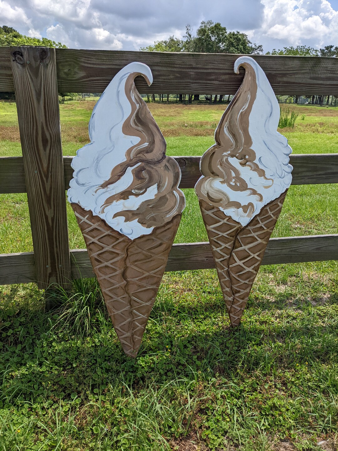Handcrafted Vintage Style Ice Cream Cone Sign: Whimsical Party or Shop  Decor - Etsy