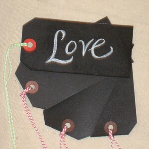 24 Escort or place cards for wedding or event Chalkboard Hang Tags image 4