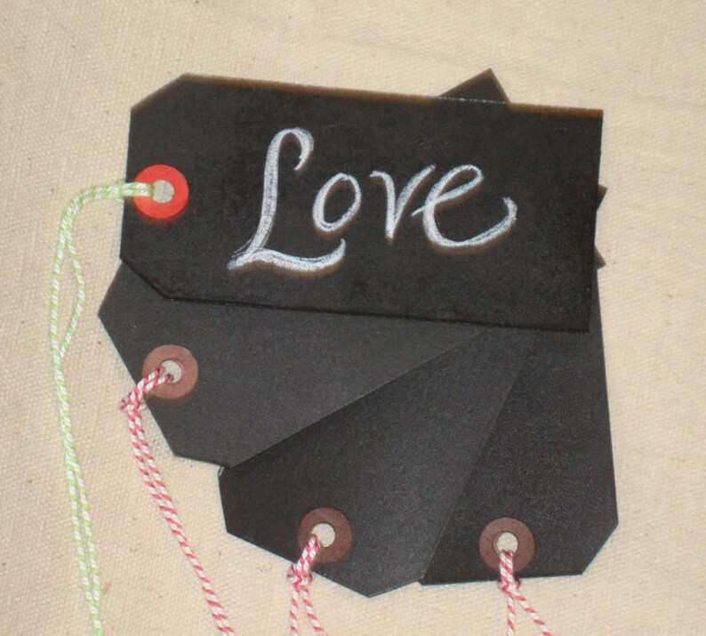 24 Escort or place cards for wedding or event Chalkboard Hang Tags image 4