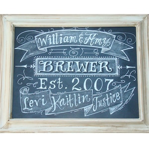 Framed 11 x 14 Chalkboard Art Sign Personalized image 3