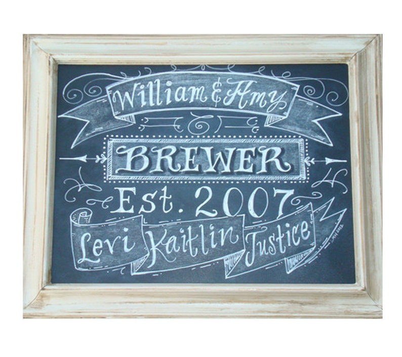 Framed 11 x 14 Chalkboard Art Sign Personalized image 3