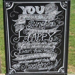 Chalkboard Art Sign for you Wedding or event Sign in Color Unframed 16 x 20