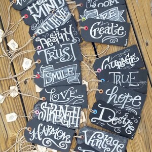 Chalkboard Hang Tags actual hardboard chalkboard thick Sayings Create Love Live image 1