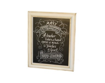 Teacher Chalkboard Sign - Personalized chalkboard -Teacher Sign