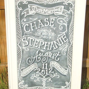 Chalkboard Art Sign Wedding Signage size Large Unframed 16 x 20 image 2