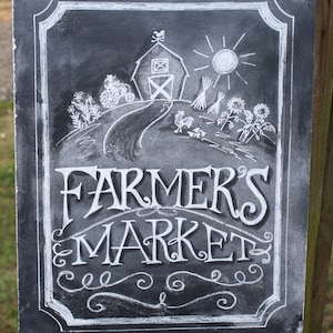 Chalkboard Art Poster 11 x 14 Farmer&#39;s Market Heavyweight Paper