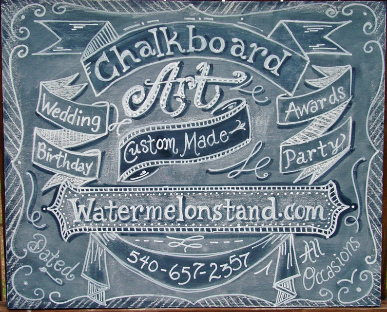 Chalkboard Art Sign Wedding Signage size Large Unframed 16 x 20 image 1