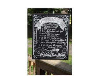 Our Love Story Board Chalkboard Art Sign for your Wedding