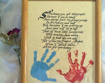 Personalized Mother's Day Handprint Poem Calligraphy Kit by Lisa Harris