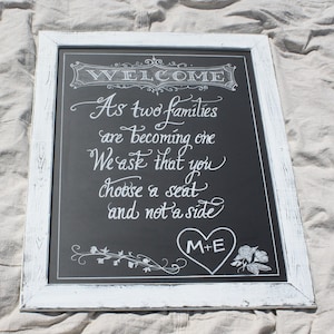 Chalkboard Art Sign- Wedding Chalkboard- Event Sign framed