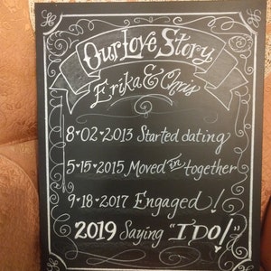 Chalkboard Art Sign Wedding Signage size Large Unframed 16 x 20 image 8