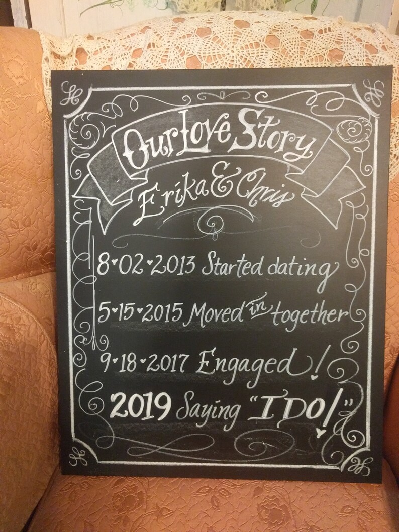 Chalkboard Art Sign Wedding Signage size Large Unframed 16 x 20 image 8