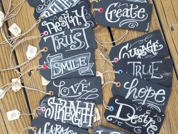 Chalkboard Hang Tags actual hardboard chalkboard thick Sayings Create Love Live Wooden Christmas Stocking Tags