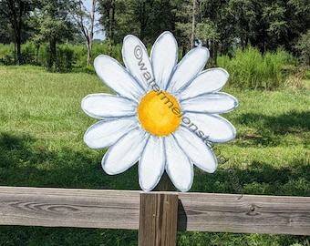 Giant huge wood DAISY Flower Sign Vintage style old fashioned road farm stand sign