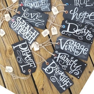 Chalkboard Hang Tags actual hardboard chalkboard thick Sayings Create Love Live image 3