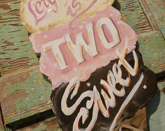 Retro Vintage Hand Painted Ice Cream Cone Sign - 3 Flavors - Indoor/Outdoor Varnish Options 24 inch custom