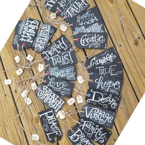 Chalkboard Hang Tags actual hardboard chalkboard thick Sayings Create Love Live image 2