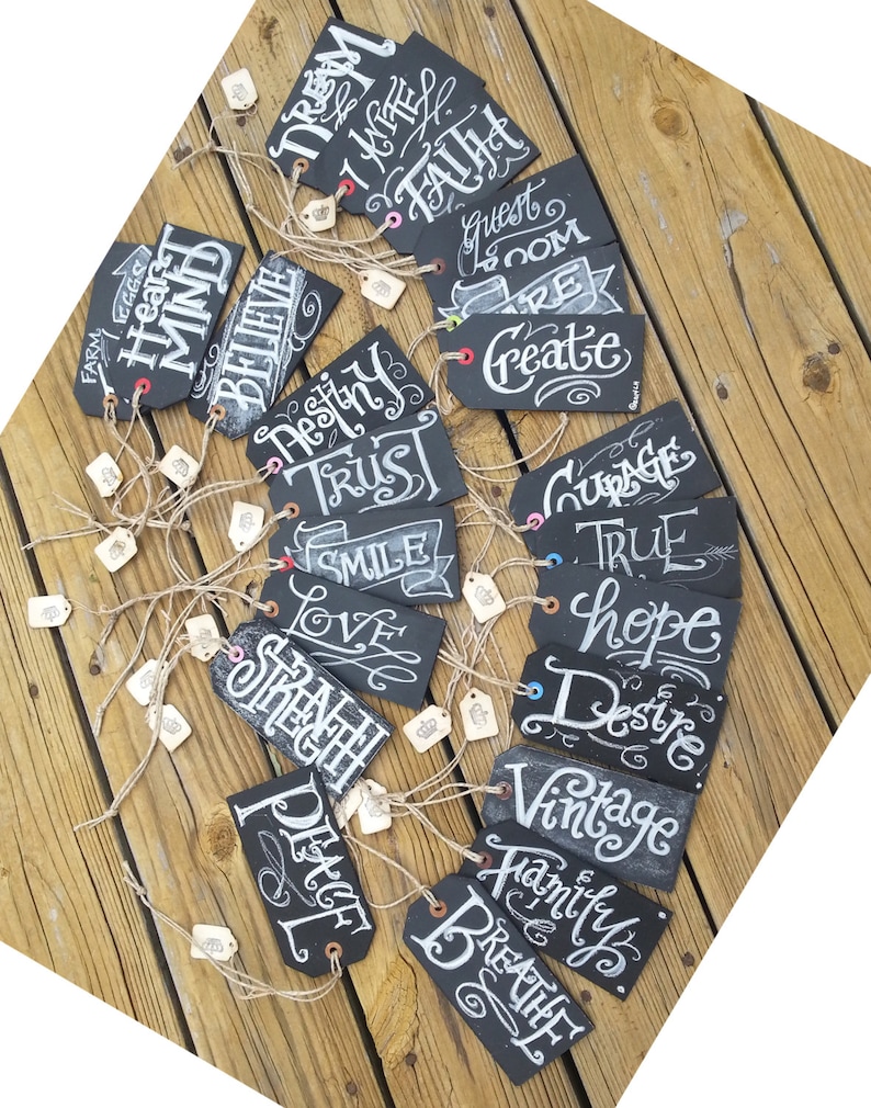 Chalkboard Hang Tags actual hardboard chalkboard thick Sayings Create Love Live image 2