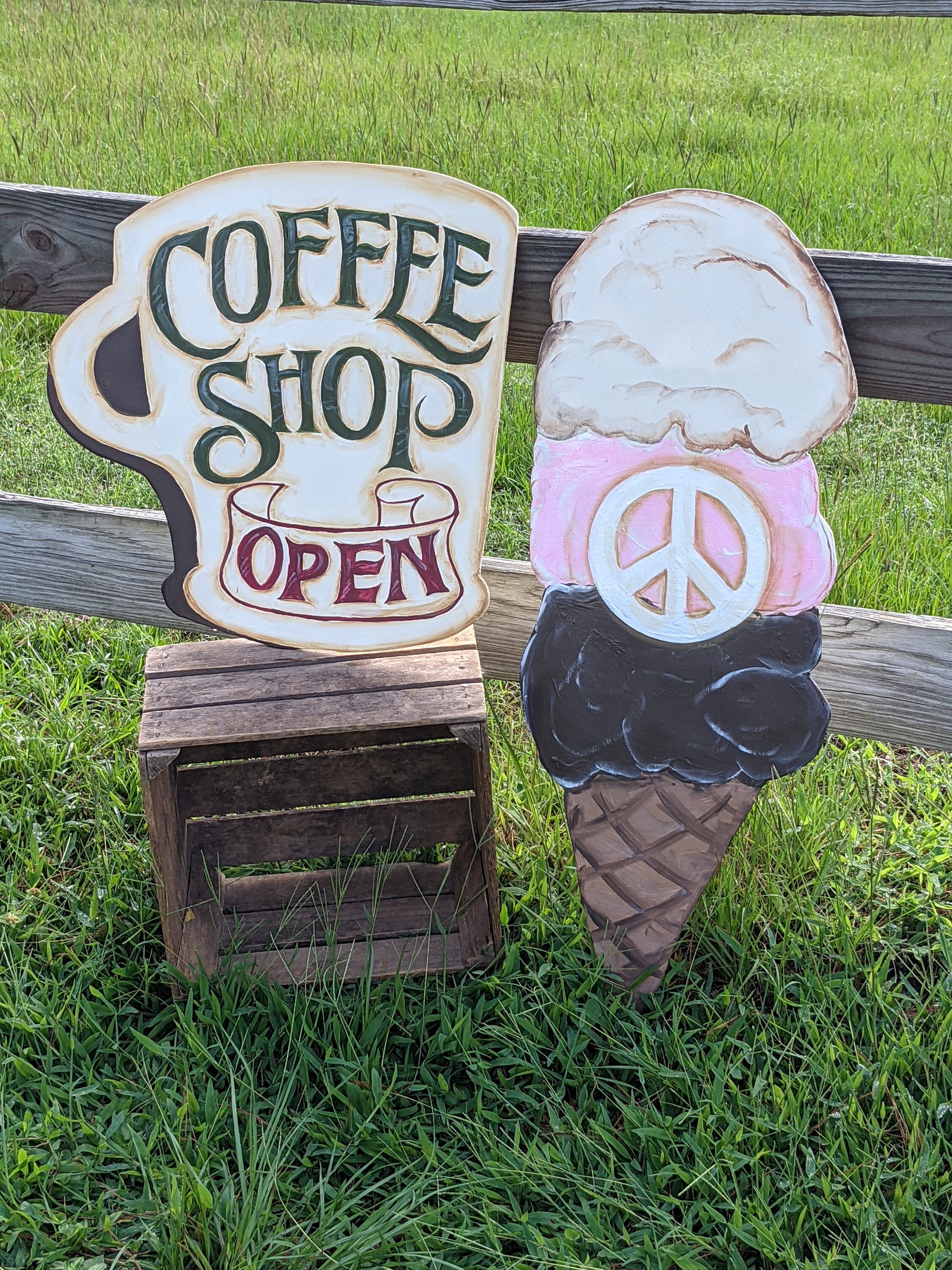 Collection Cup Sign Hand Painted Coffee Cup Cut Out Sign: Vintage Retro Cafe Decor - Etsy