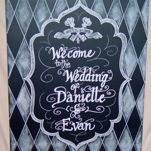 Chalkboard Art Sign- Wedding Chalkboard- Event Sign framed