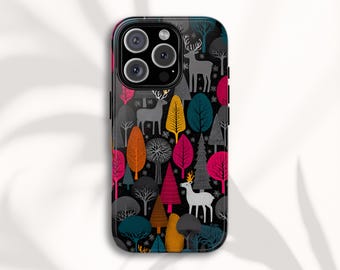 Colorful Winter Forest Phone Case, Tough Case for iPhone, Samsung and Google Pixel