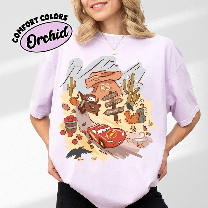 Blixten McQueen höst-T-shirt – Disney Cars pumpalapp-T-shirt bild 1