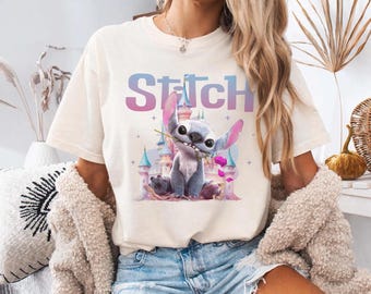 Camiseta de viaje a Disneyland con Stitch en acuarela, Ohana 2025