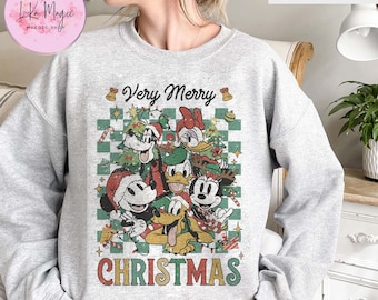Disney Christmas Sweatshirt, Mickey and Friends Holiday Crewneck