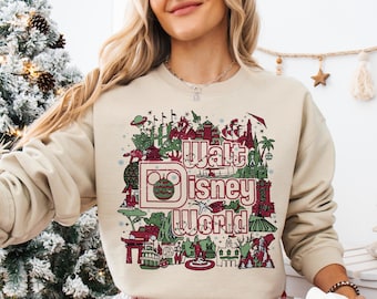 Retro Walt Disney World Sweater, Disneyworld Family Shirts, Magic Kingdom Sweatshirt, Merry Christmas 2025 Shirt, Christmas Gift Tee