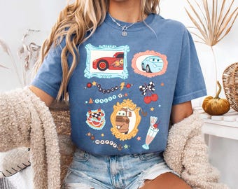 Camiseta de la película Cars, camiseta gráfica retro de Rayo McQueen