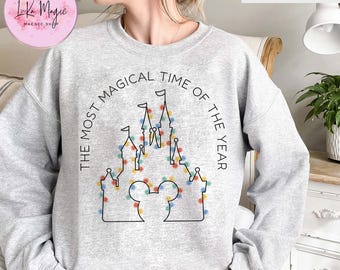 Christmas Disney Castle Sweatshirt, Magical Holiday Crewneck