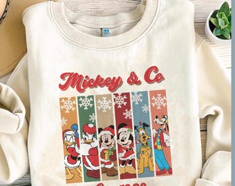 Vintage Mickey & Co Christmas Sweatshirt, Retro Disney Shirt
