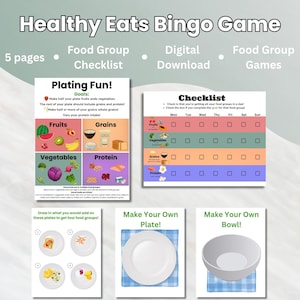 Printable MyPlate Nutrition Worksheets – Plating Fun with Food Group Check List, Interactive MyPlate Activities, Learning | Food Education