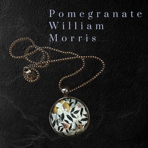 William Morris design under glass silver pendant