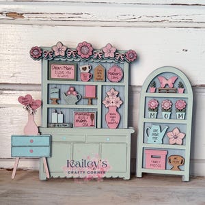 Mother’s Day  miniature hutch display tier tray decor, Miniature home decor, Home decor