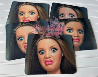 Funny Barbie Meme Mousepad, Unhinged Doll Face Desk Accessory