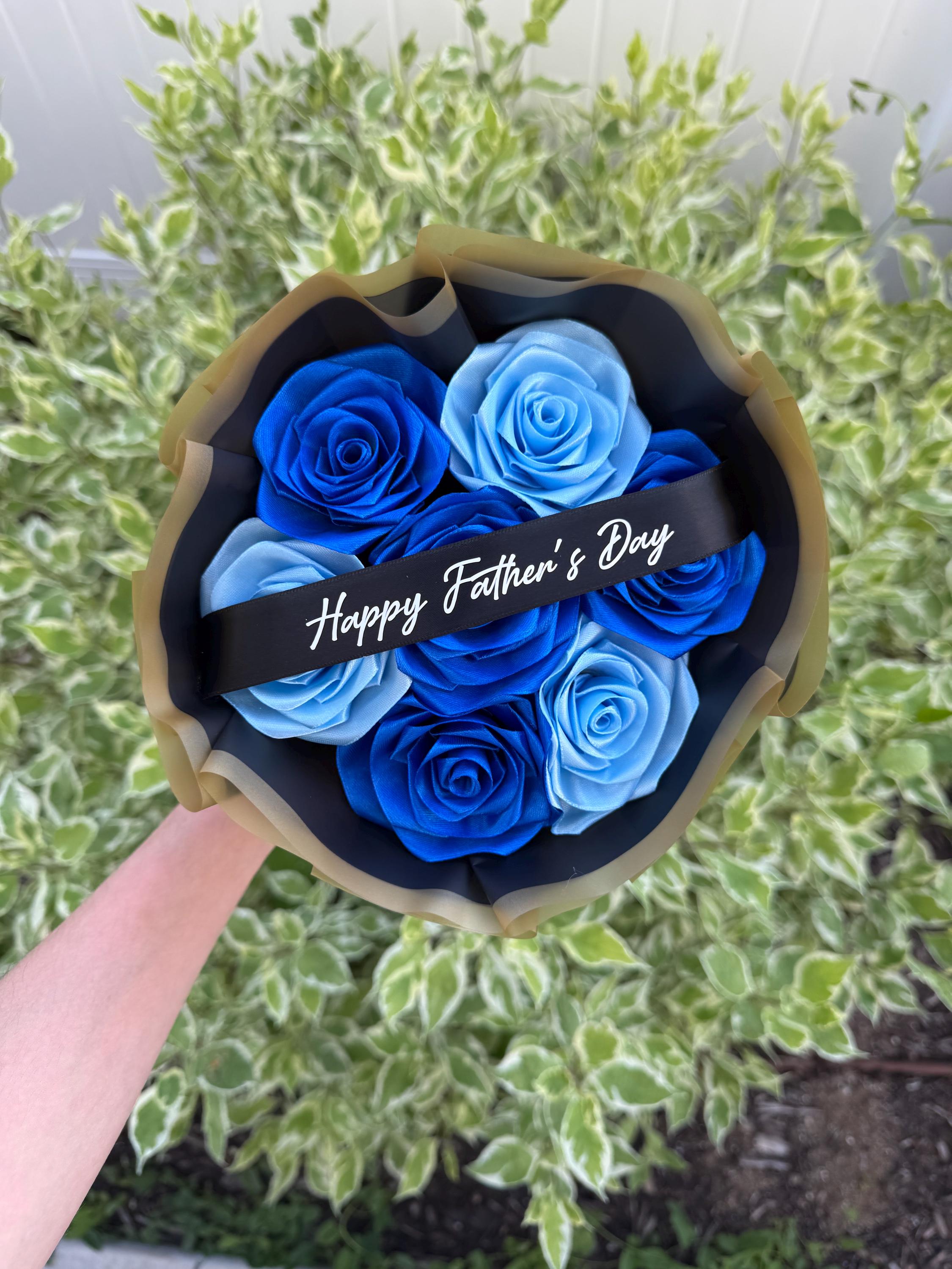 Father’s Day Gift – Eternal Ribbon Rose Bouquet | Handmade Ribbon ...