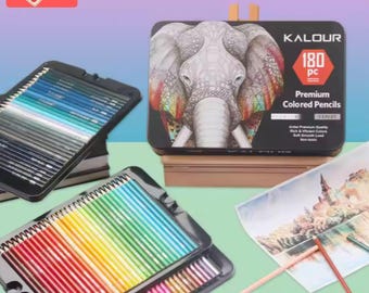 180 Oil-Based Colored Pencils: Rich Pigments, Soft Core - Kalour Set
