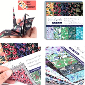 Washi Origami Paper Kit: 6&quot; Double-Sided Chiyo Colors, 50 Sheets