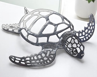 Sea Turtle Metal Sign, Custom Sea Turtle Wall Art, Customized Sea Turtle Wall Decor, Beach Gift, Sea Turtle Name Sign, Sea Life Decor