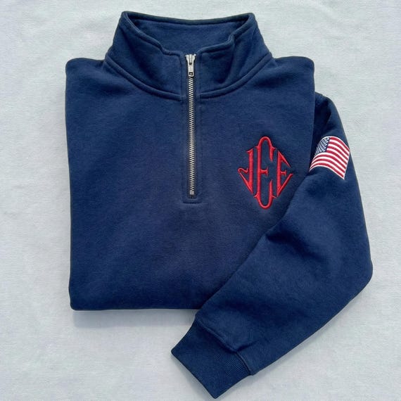 Embroidered J.E.E. Epstein Quarter Zip Sweatshirt, Viral Meme Jeffrey JEE Monogram Unisex Sweater, Jeffrey Epstein Embroidery Merch