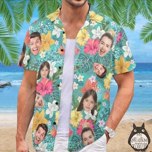 Personalized Hawaiian Shirt with Your Photo, Custom Print Gift for Father’s Day, Holidays, or Special Celebrations, Summer Travel Outfits