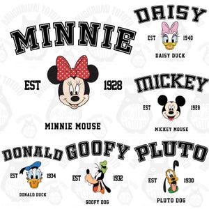 Best Disney Characters Png, Family Vacation Png, Disney Group Pngs, Mickey Mouse Png, Pluto Png, Retro Disney Tees, Goofy Png