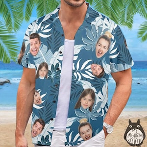 Personalized Hawaiian Shirt with Photo/Logo, Custom All-Over Print, Perfect for Father&#39;s Day or Special Occasions, Tropical Vacation Gifts