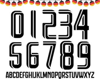 Germany Jersey Font 2026 World Cup: Football Vector Typeface (Digital Download)