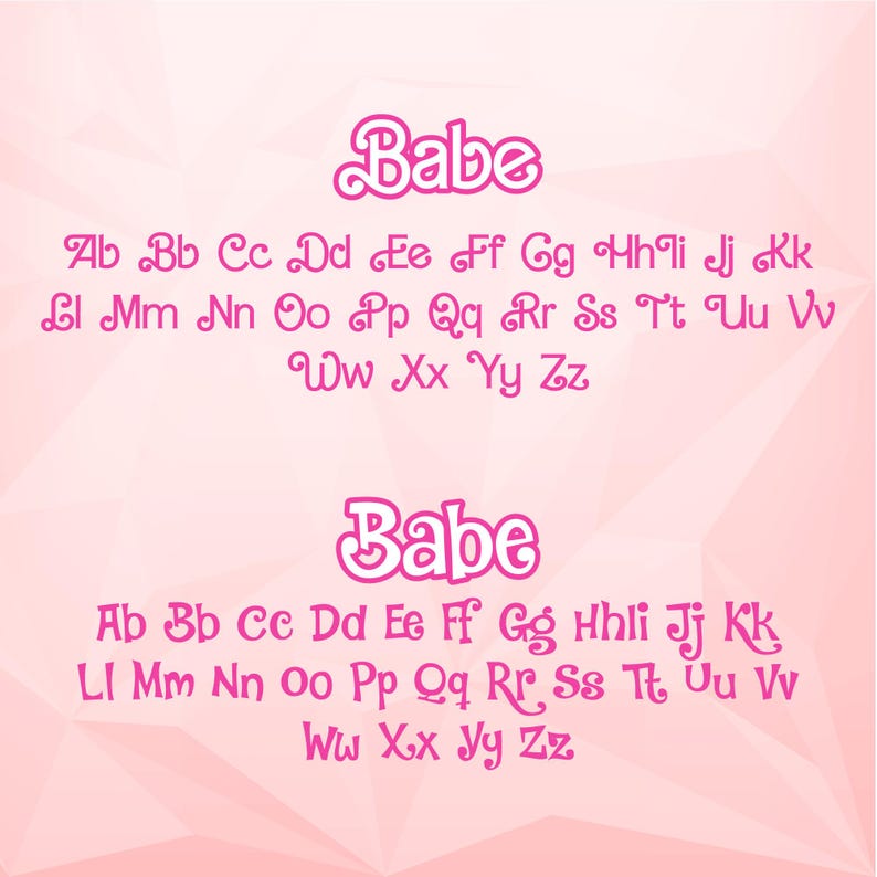 Pink Font Bundle, 6 Styles, Outline & Solid (digital Download) - Etsy