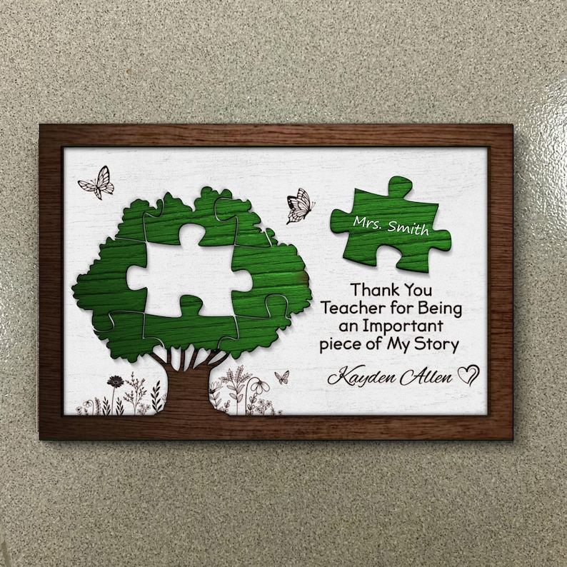 Personalized Teacher Appreciation Puzzle Tree, Laser Cut File (svg, Png ...