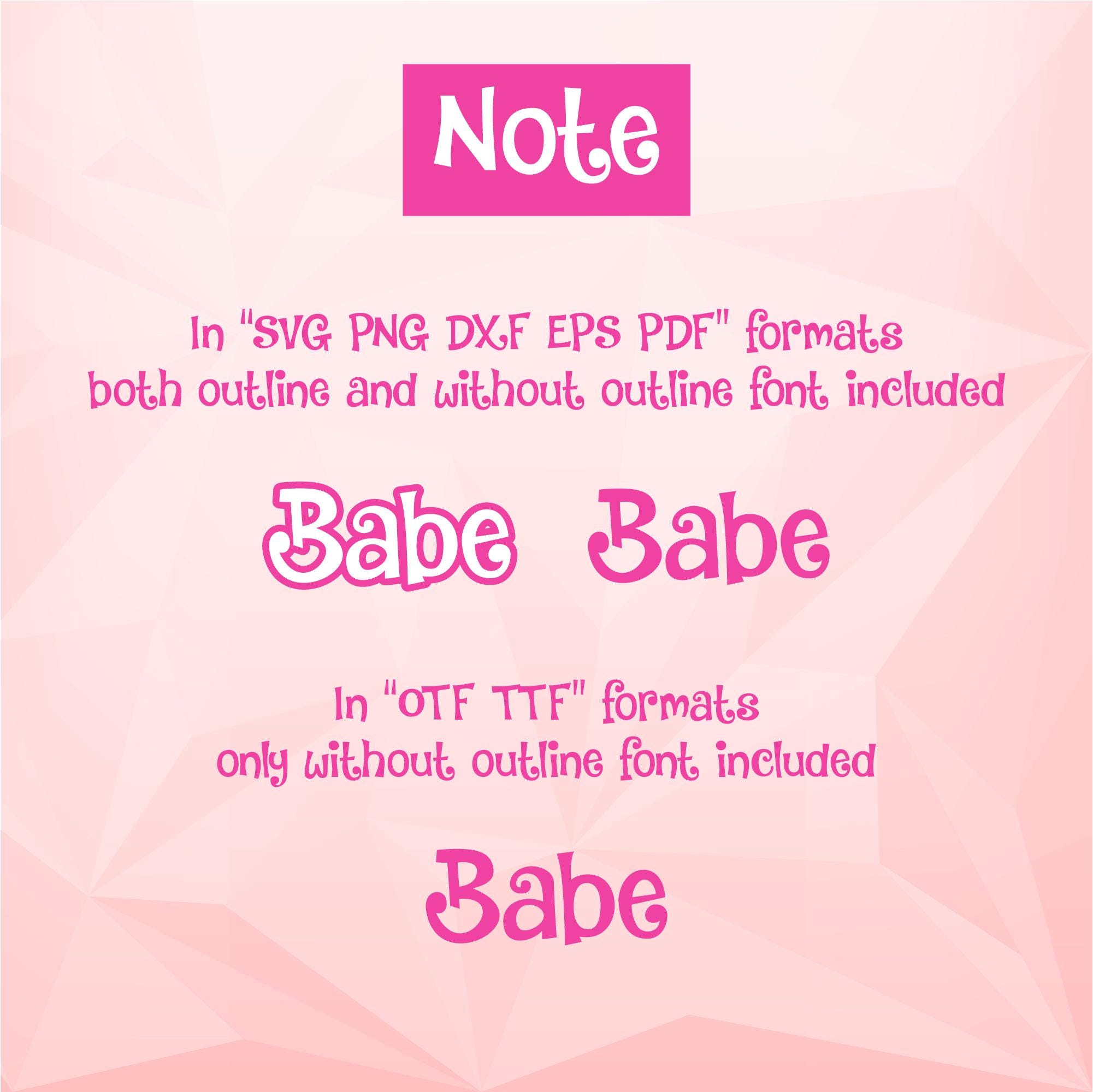 Pink Font Bundle, 6 Styles, Outline & Solid (digital Download) - Etsy